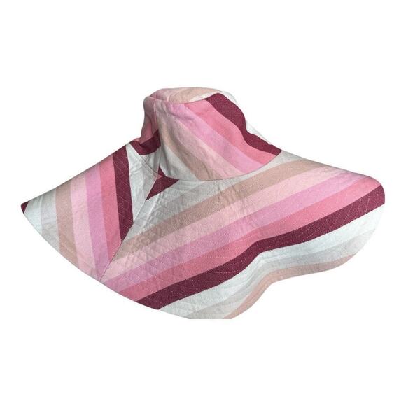 J. Crew Limited-Edition Pink Yellow Stripe Reversible Wide Brim Sun Hat Adult main image 5